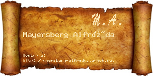 Mayersberg Alfréda névjegykártya